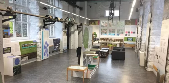 museum with linear lighting