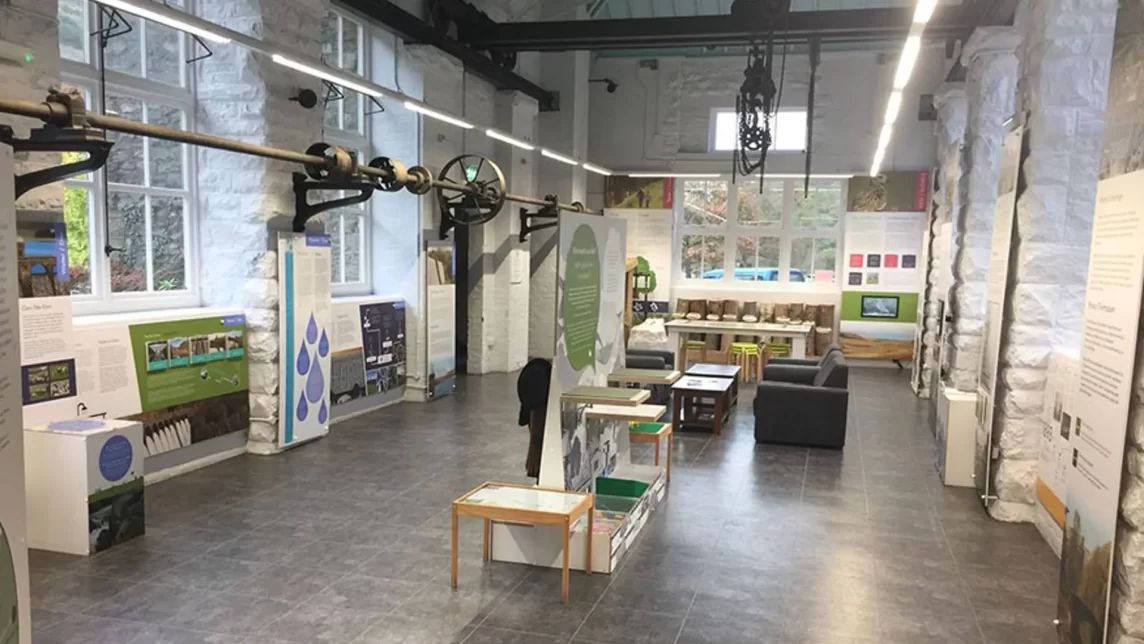 museum with linear lighting