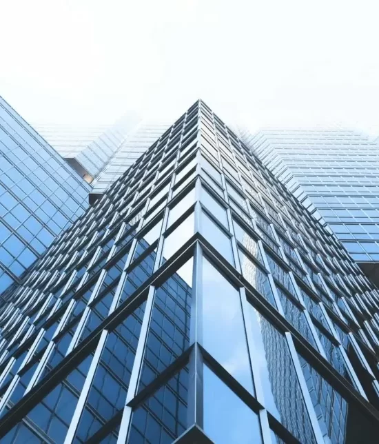modern building with reflective glass windows