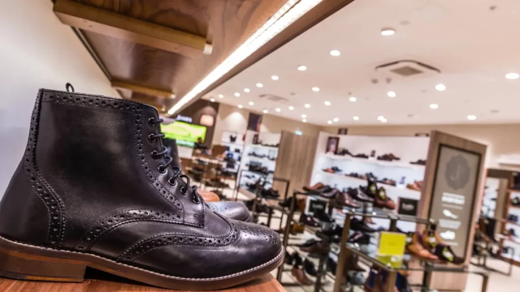 Shoe store with downlights