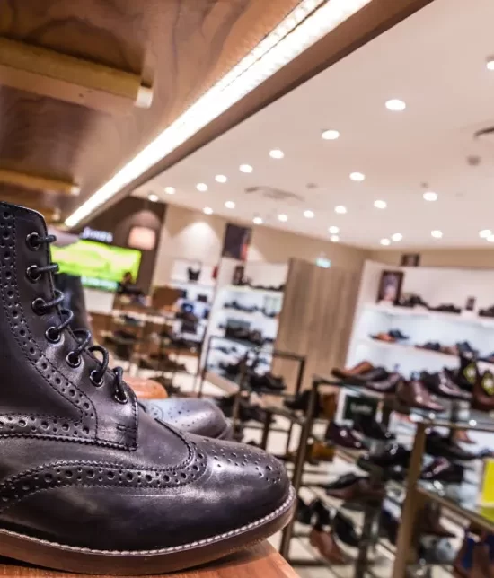 Shoe store with downlights