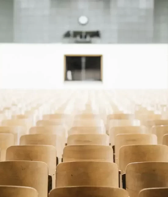Well lit university auditorium