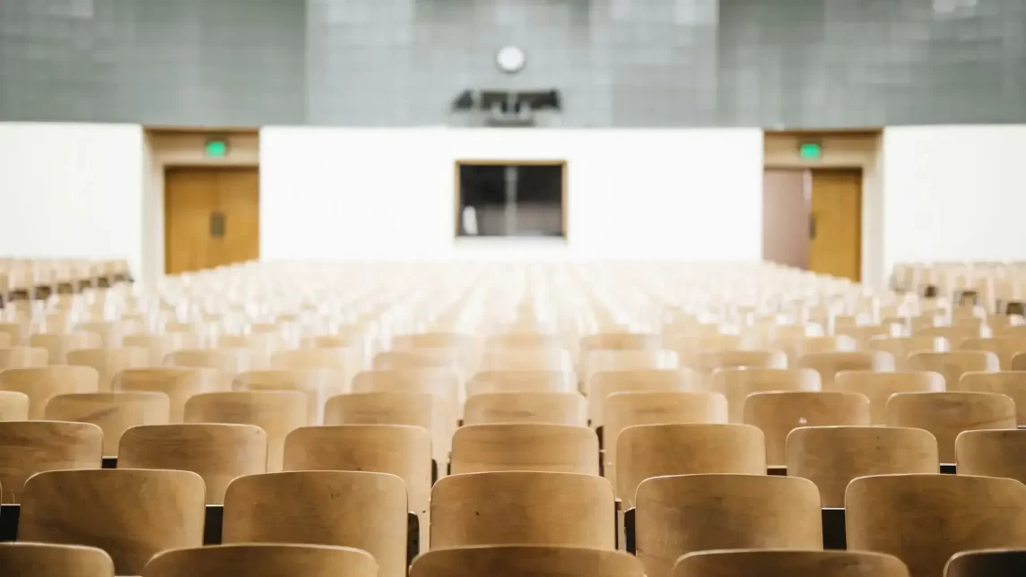 Well lit university auditorium