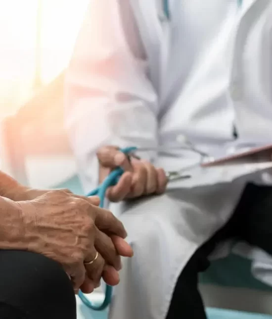 Person sat at mental health consultation