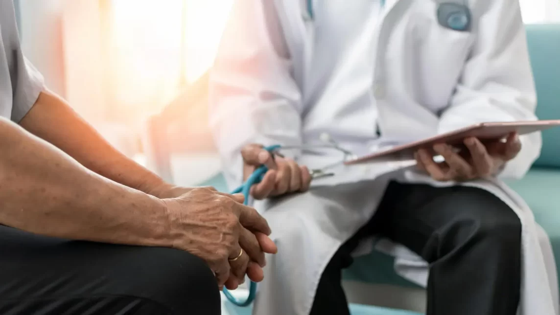 Person sat at mental health consultation