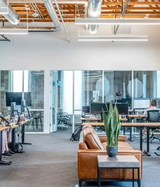 remanufacturing and linear lighting in modern office