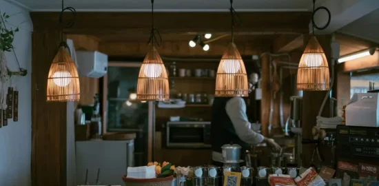 mood lit cafe