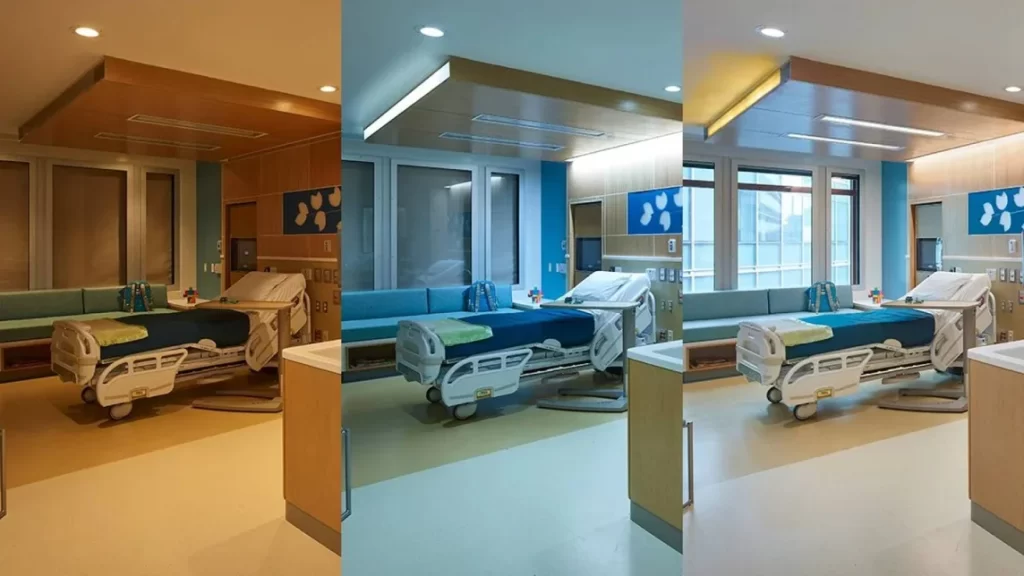 The same room with different tones at different times