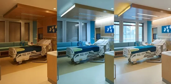 The same room with different tones at different times