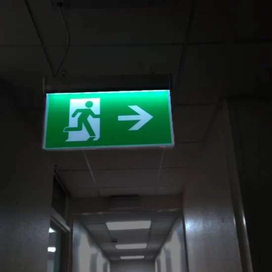 Emergency droplight in hallway
