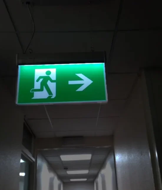Emergency droplight in hallway